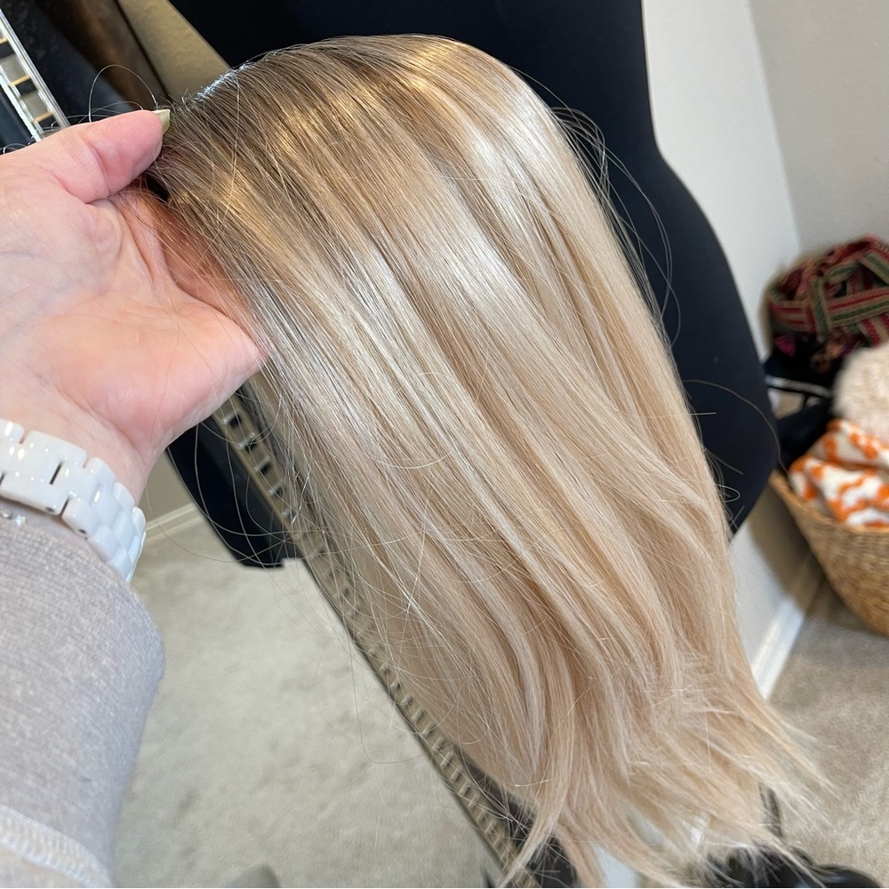 Hair Topper Blonde Mix Rooted 16”